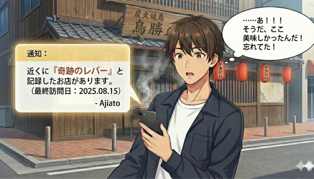 近くのお店を通知